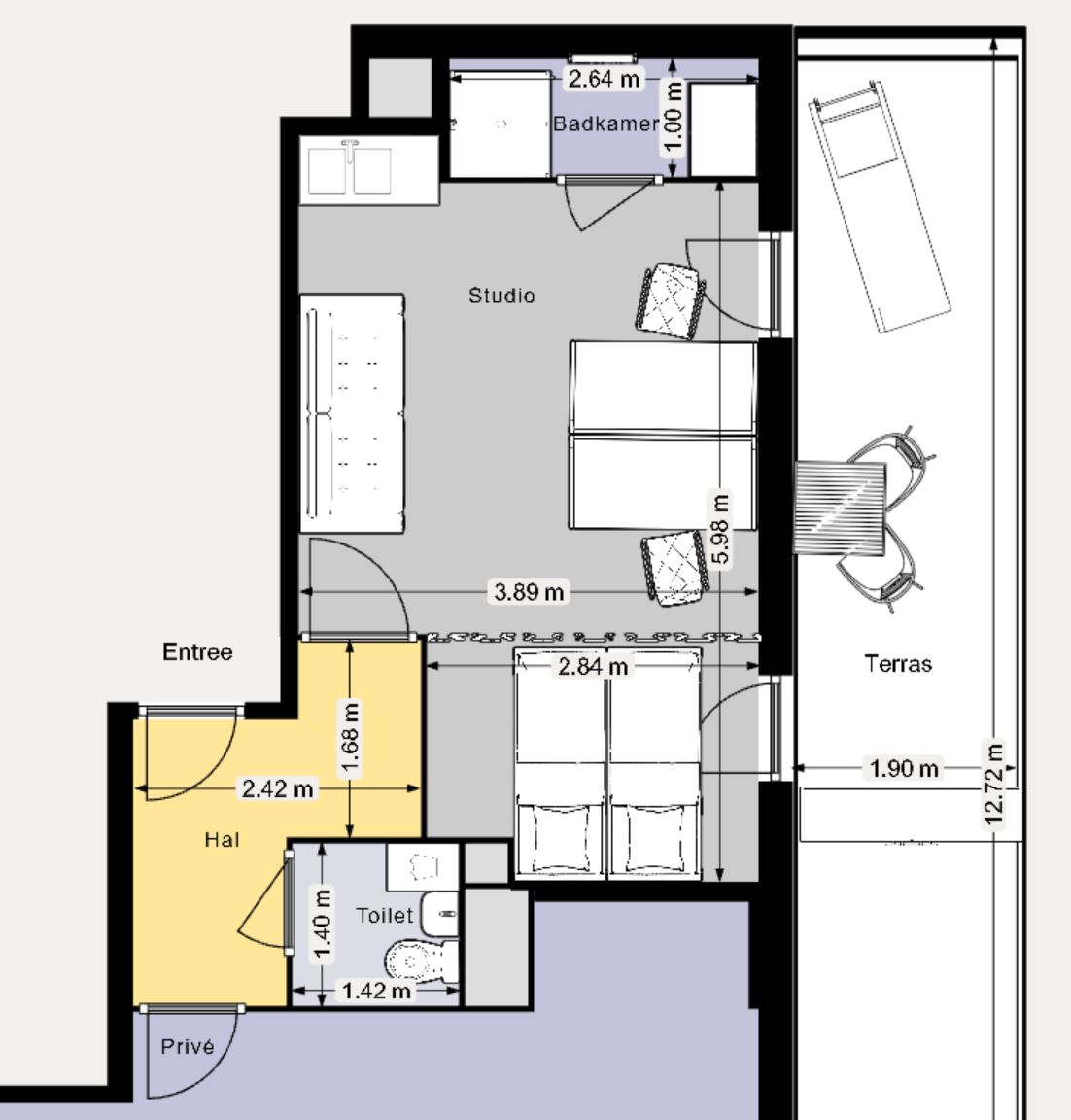 Plattegrond studio